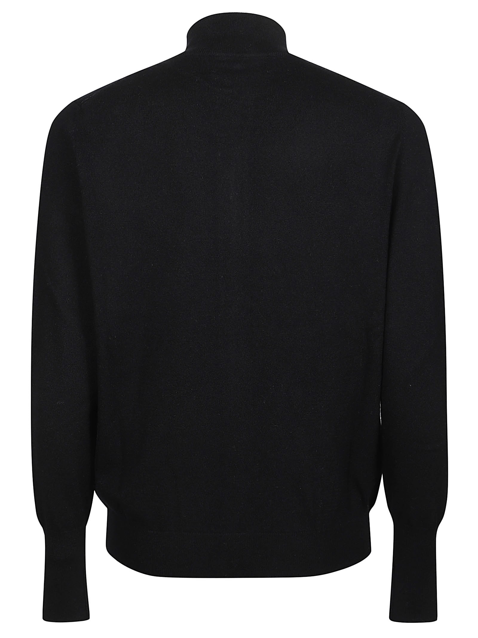 Shop Ballantyne Plain Full Zip Cardigan In Black