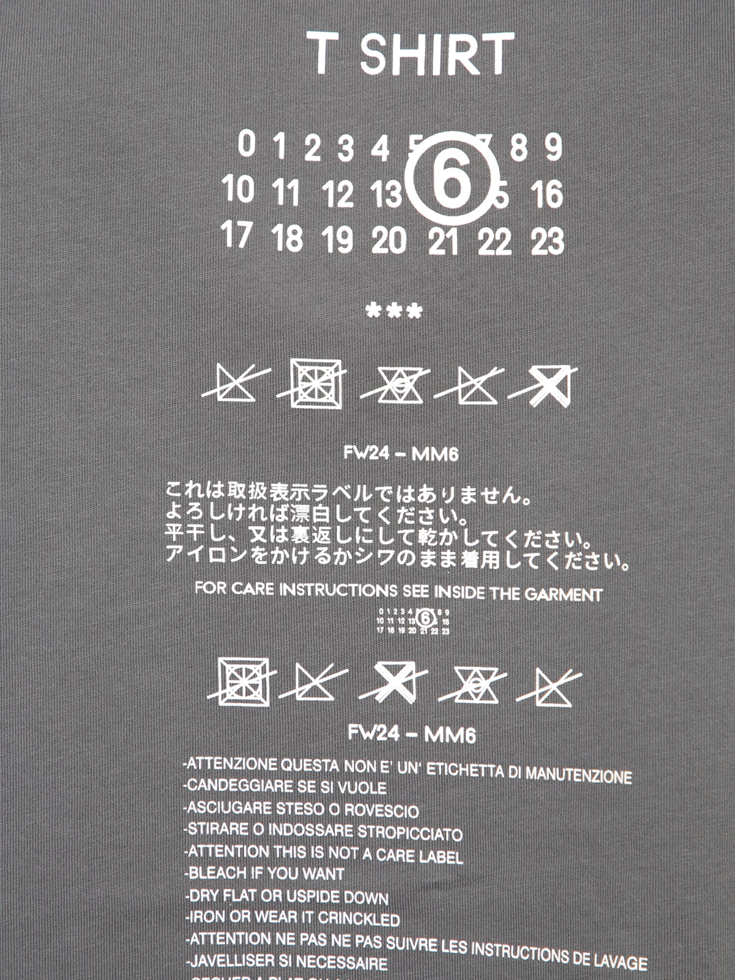 Shop Mm6 Maison Margiela Graphic Grey T-shirt