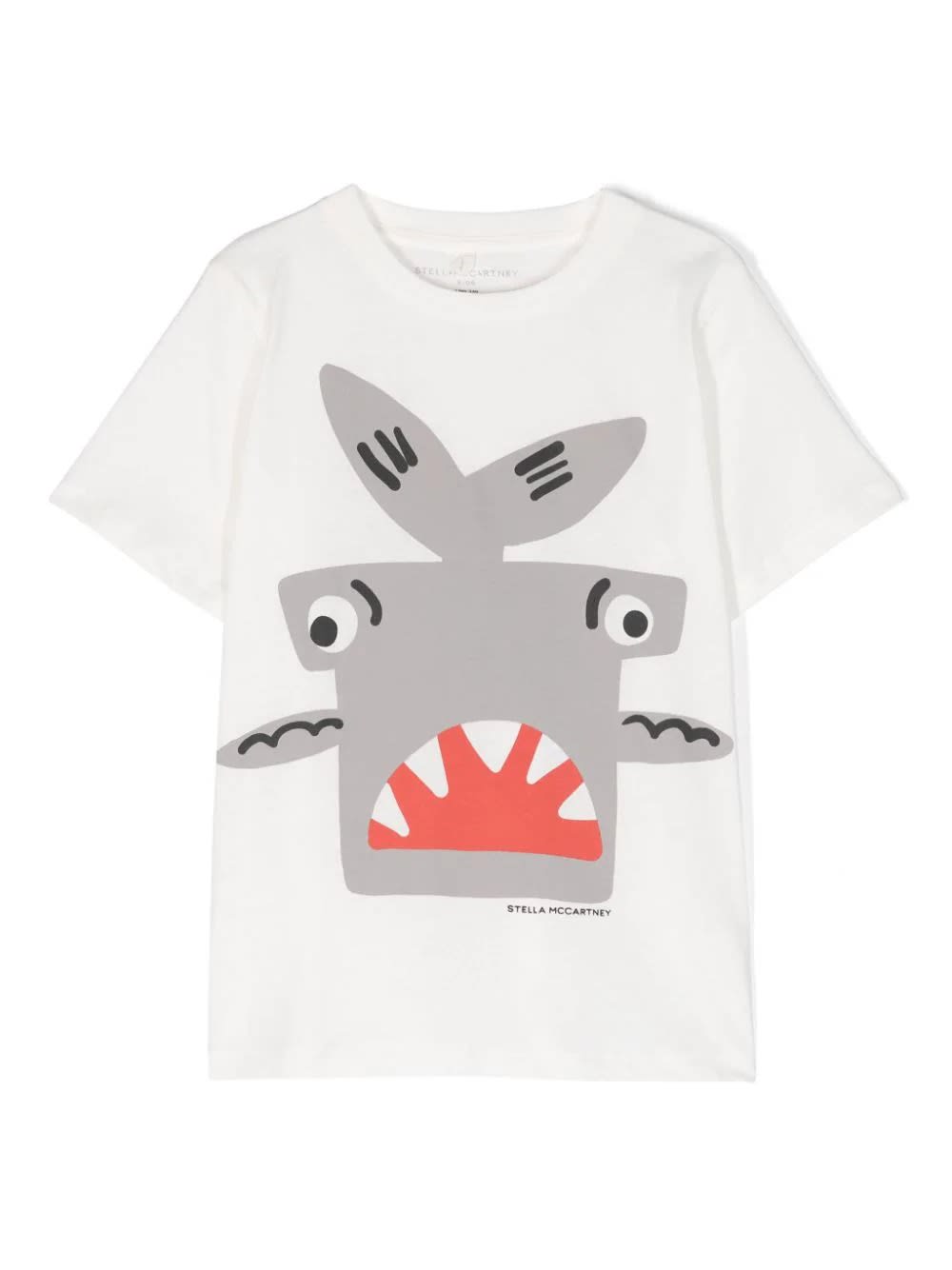 Shop Stella Mccartney Shark Motif T-shirt In Ivory In White