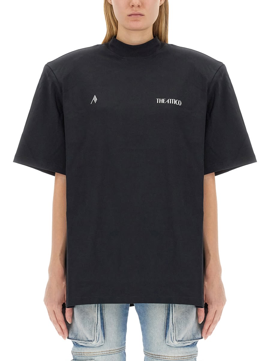 Shop Attico T-shirt With Logo In Black