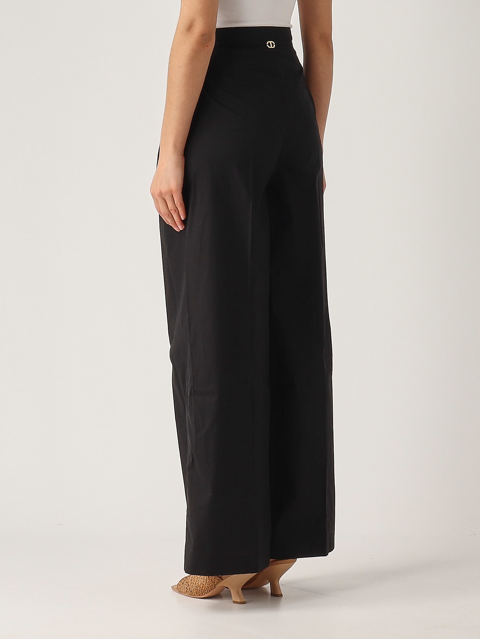 Twinset Cotone Trousers In Nero