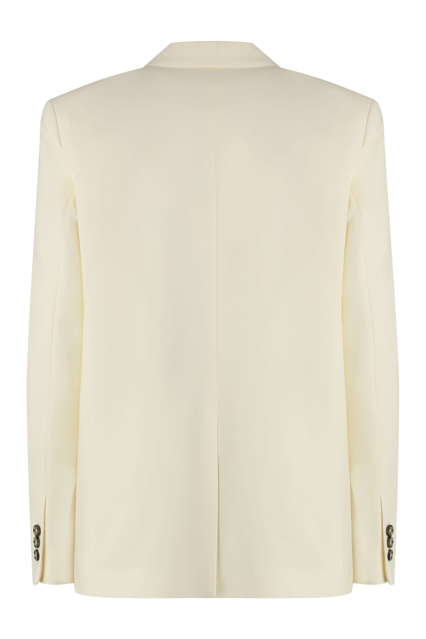 Shop Msgm Wool Single-breasted Blazer In Ivory