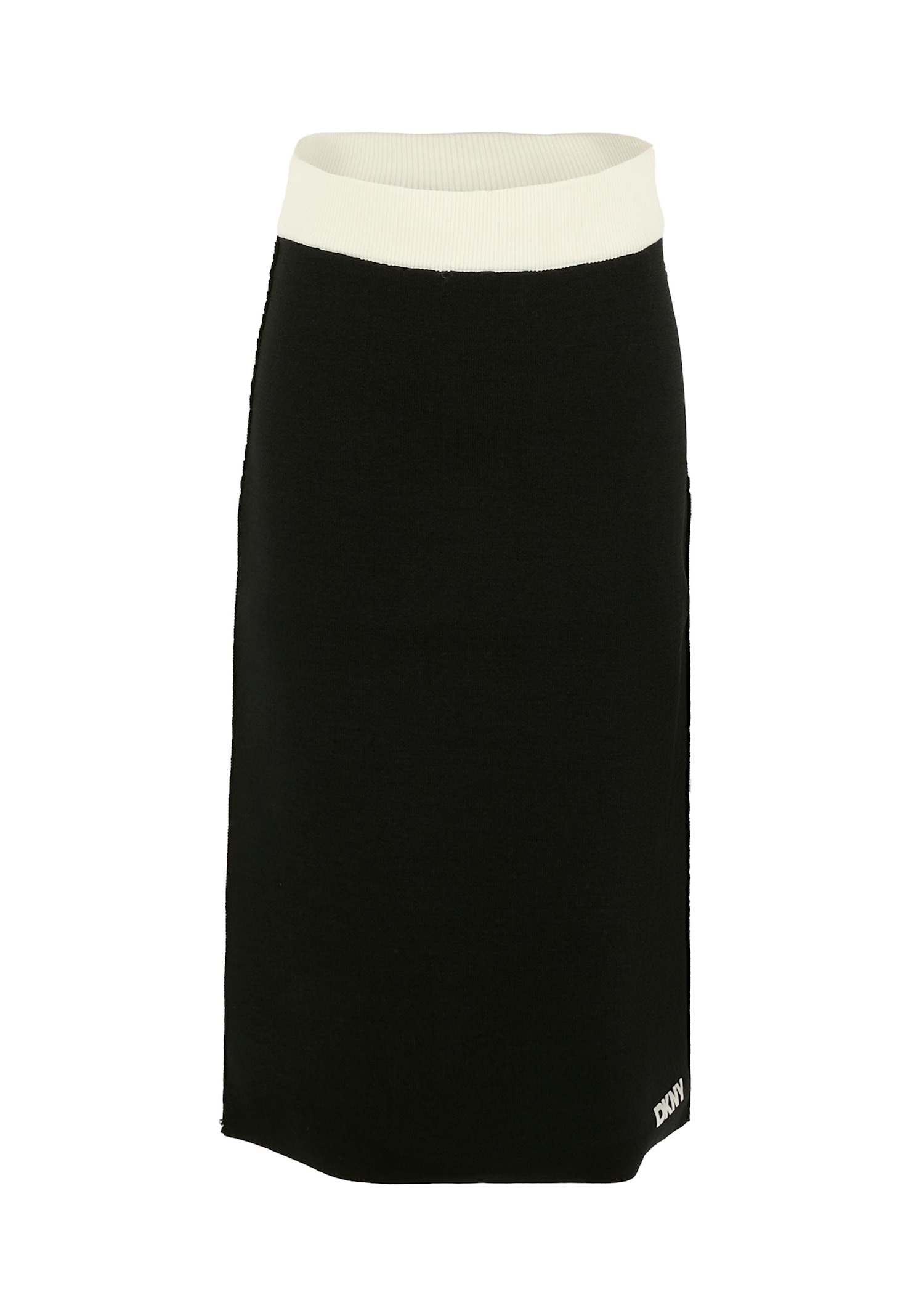 Dkny Black Skirt For Girl With White Logo In Black