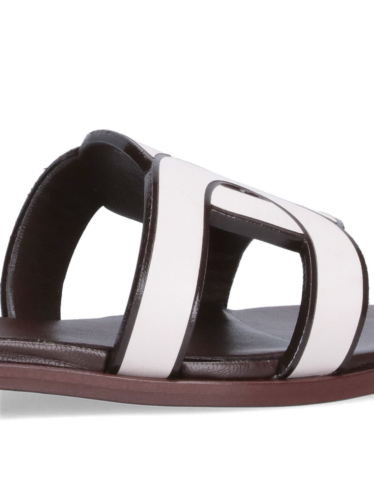 Shop Tod's Shaped Sandals In White