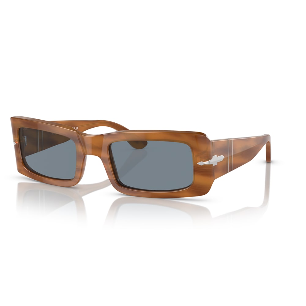 Shop Persol Sunglasses In Marrone Striato/azzurro