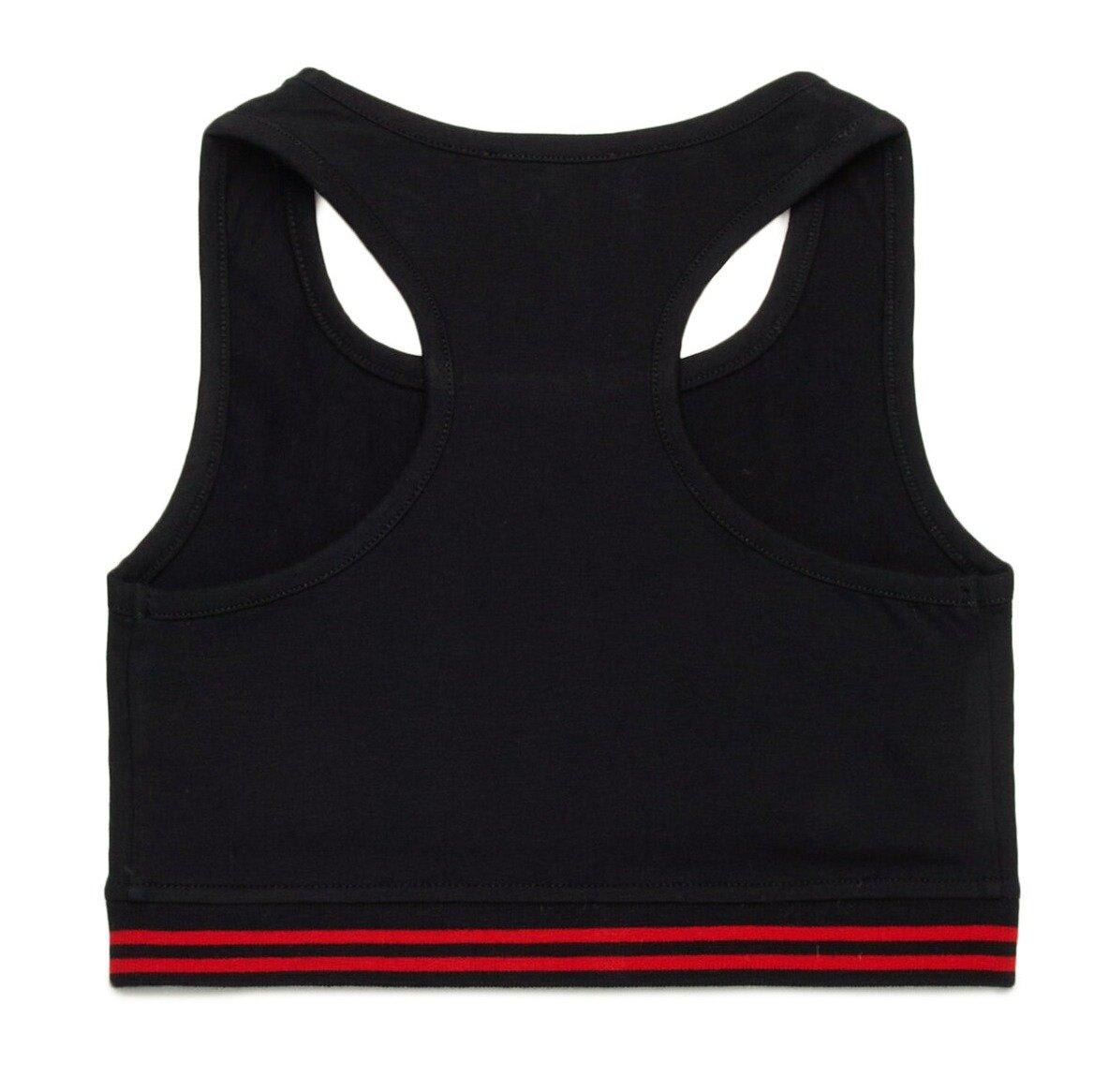 Shop Diesel Trit Logo Embroidered Cropped Top In Black