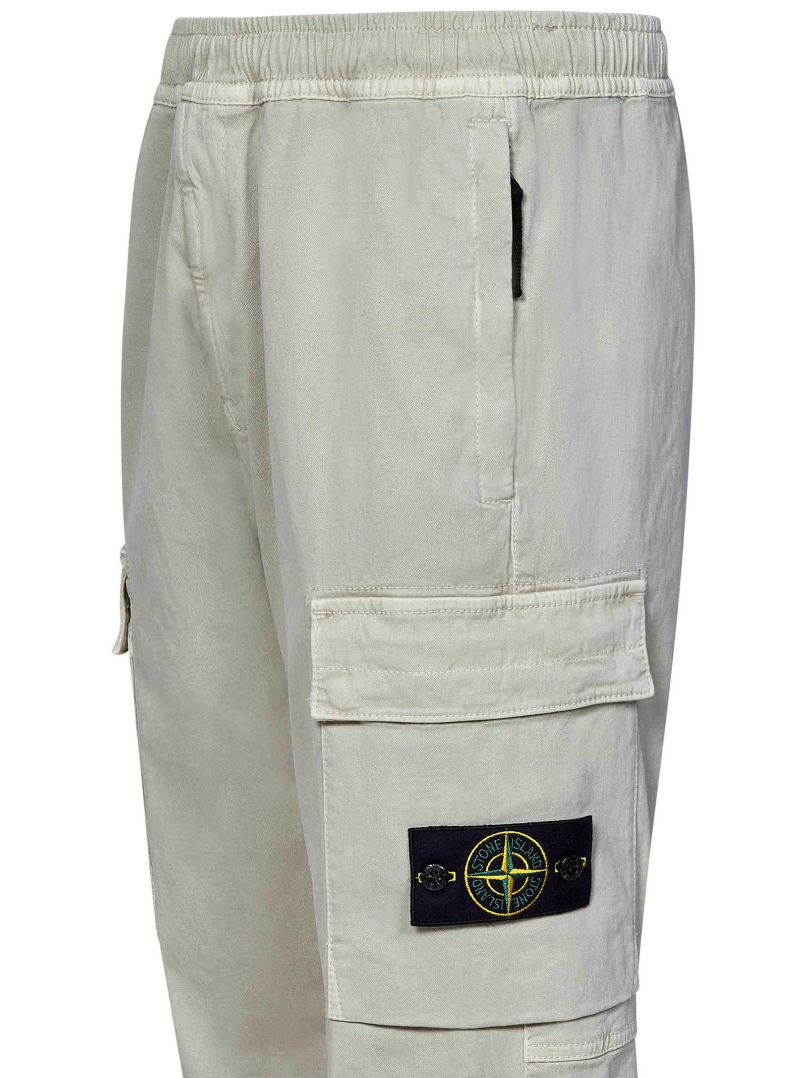 Shop Stone Island Trousers In Beige