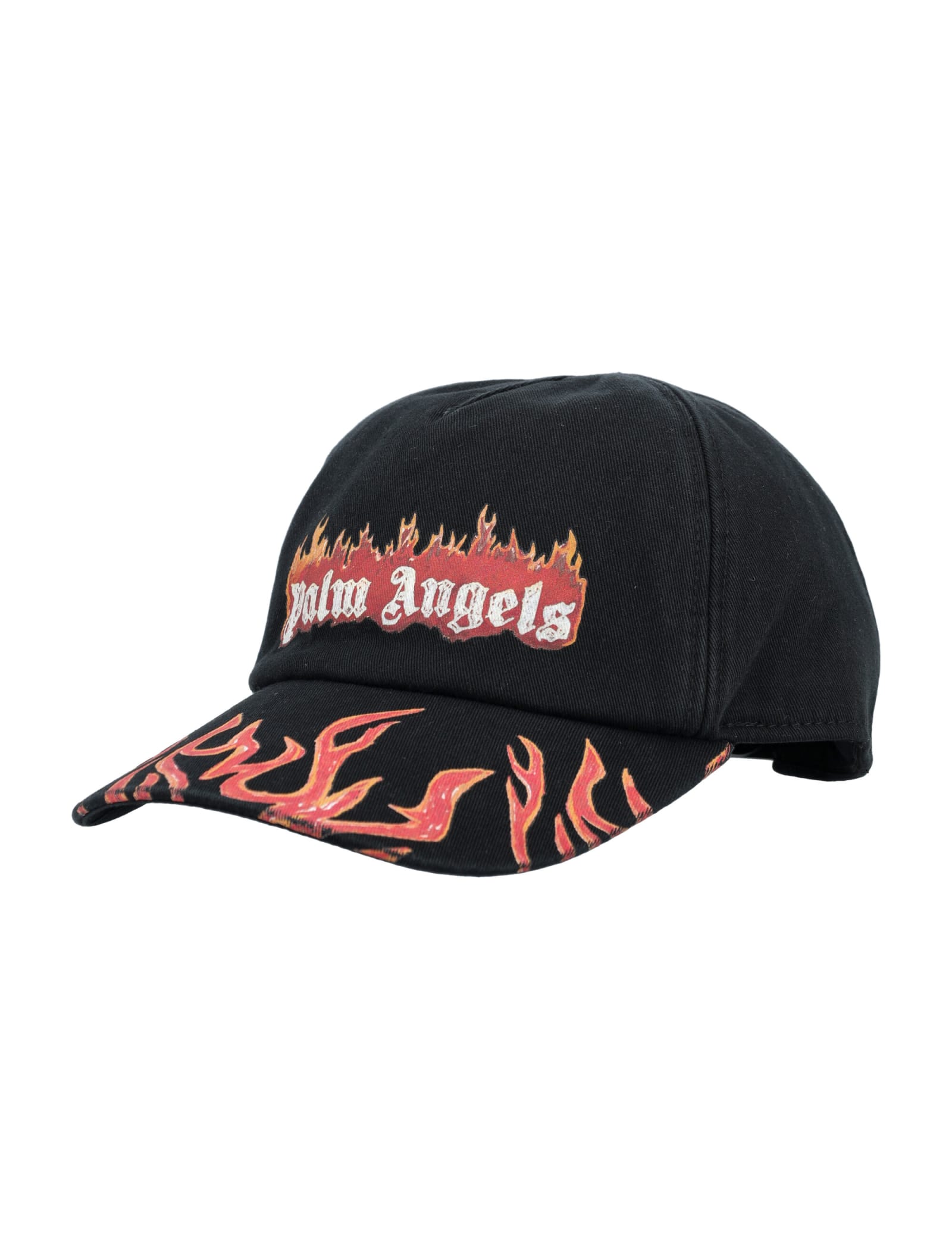 PALM ANGELS BURNING LOGO BASEBALL CAP