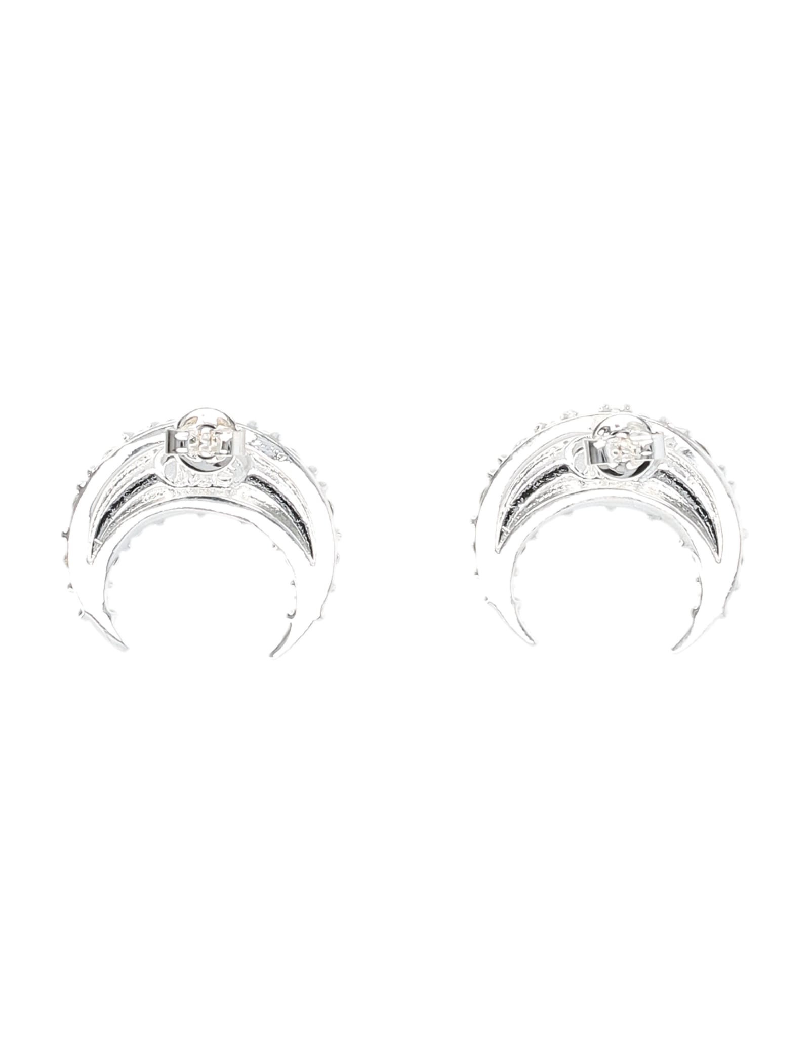 Marine Serre Moon Strass Earring Small In Silver