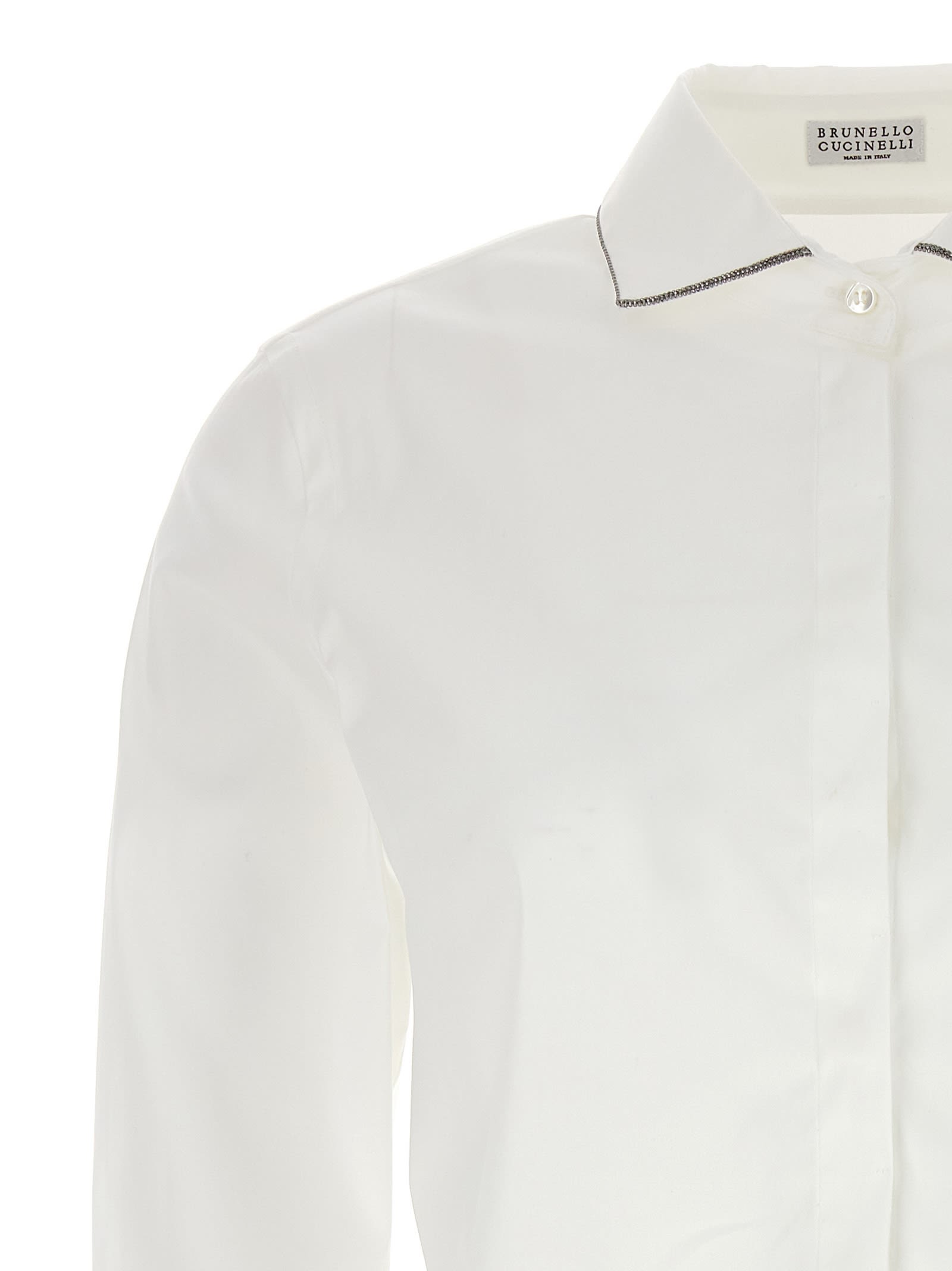 Brunello Cucinelli "shirt With Shiny In Bianco