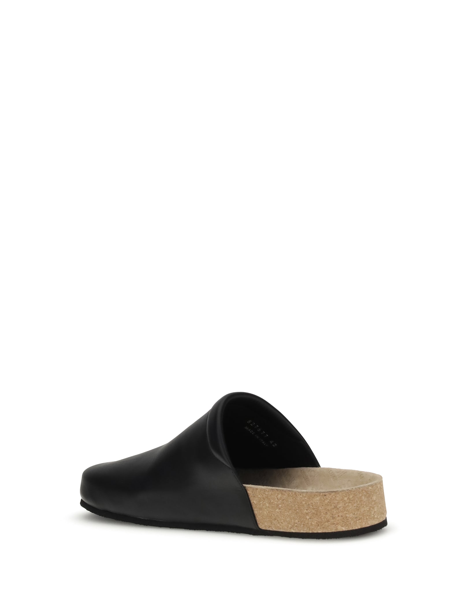 Balenciaga Men Leather Mules With Cork Insole
