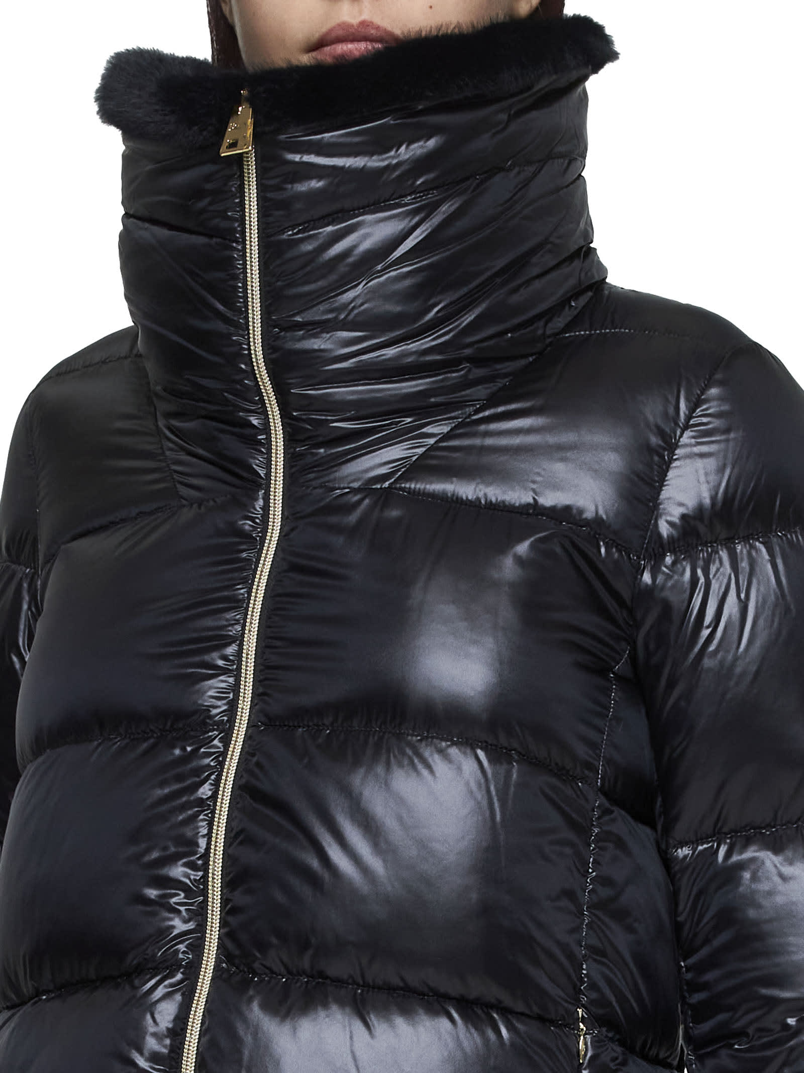 Shop Herno Down Jacket In Black