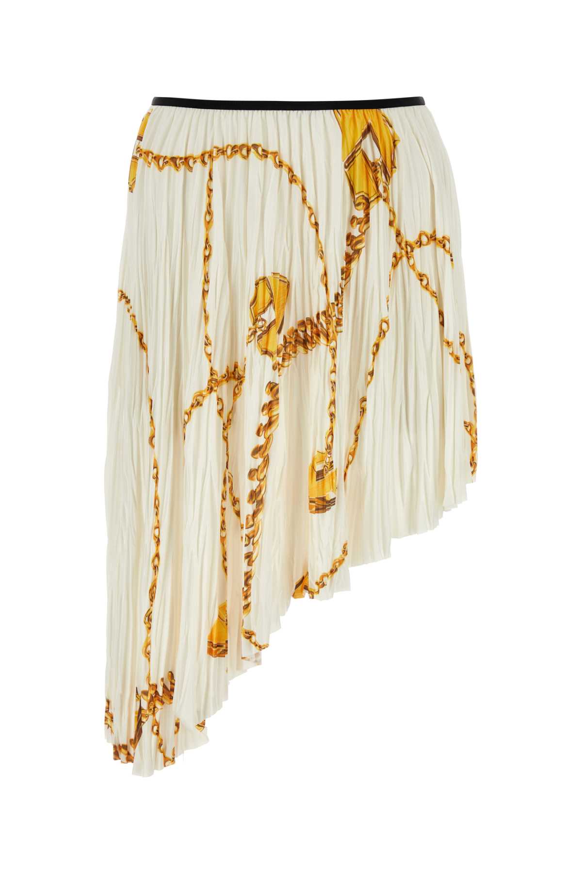 Shop Burberry Printed Jersey Skirt In Goldwhite