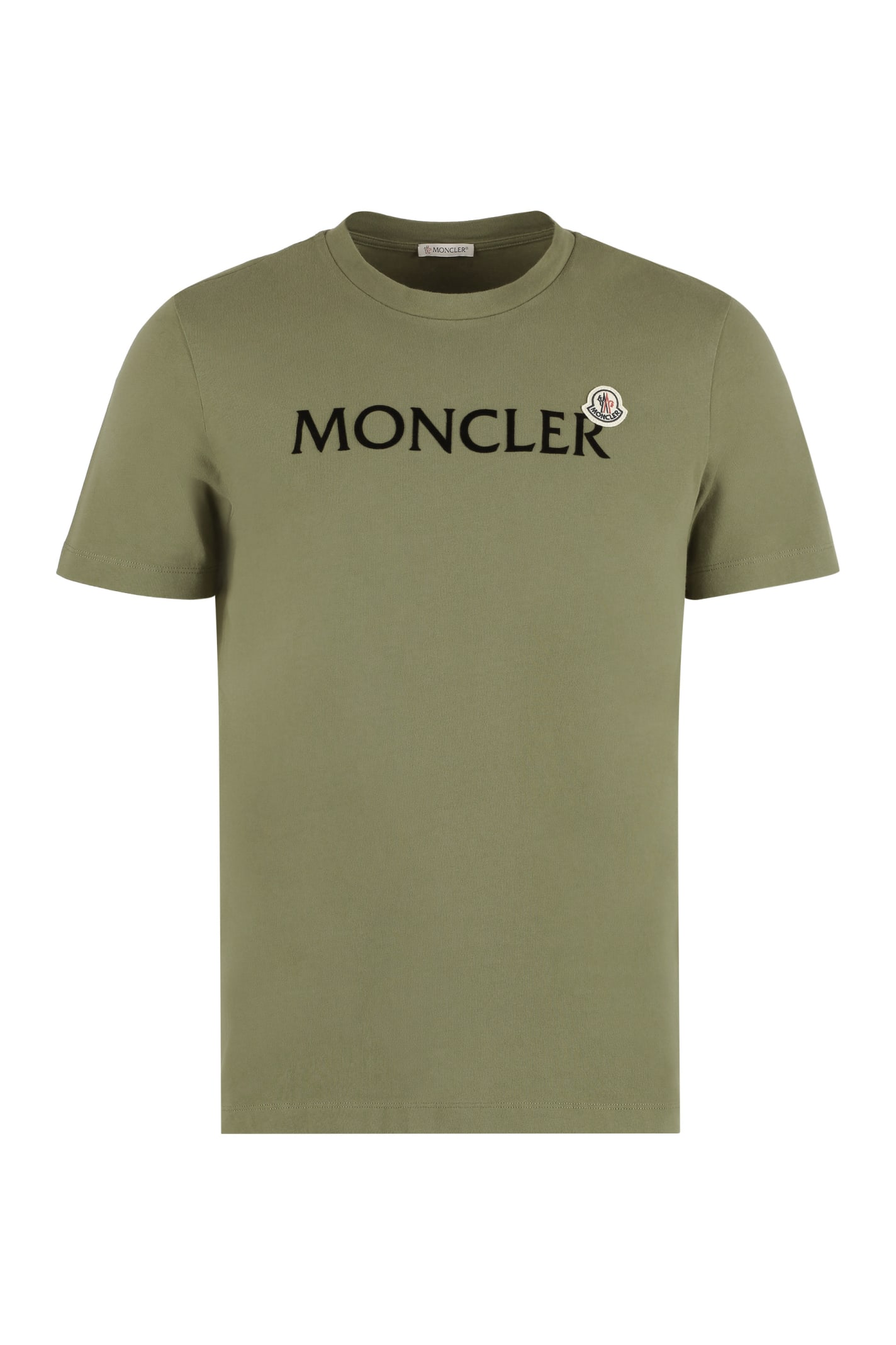 Moncler Logo-print Cotton T-shirt In Green | ModeSens