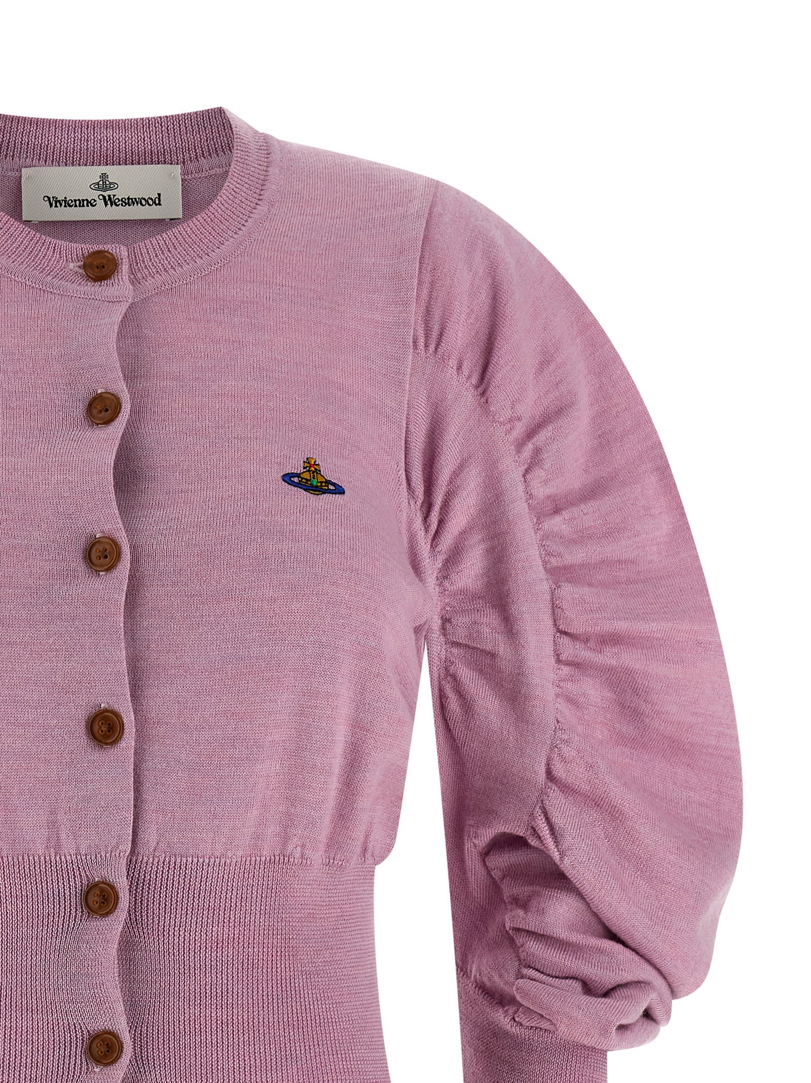 Vivienne Westwood Eli Logo-embroidered Draped Cardigan In Multi