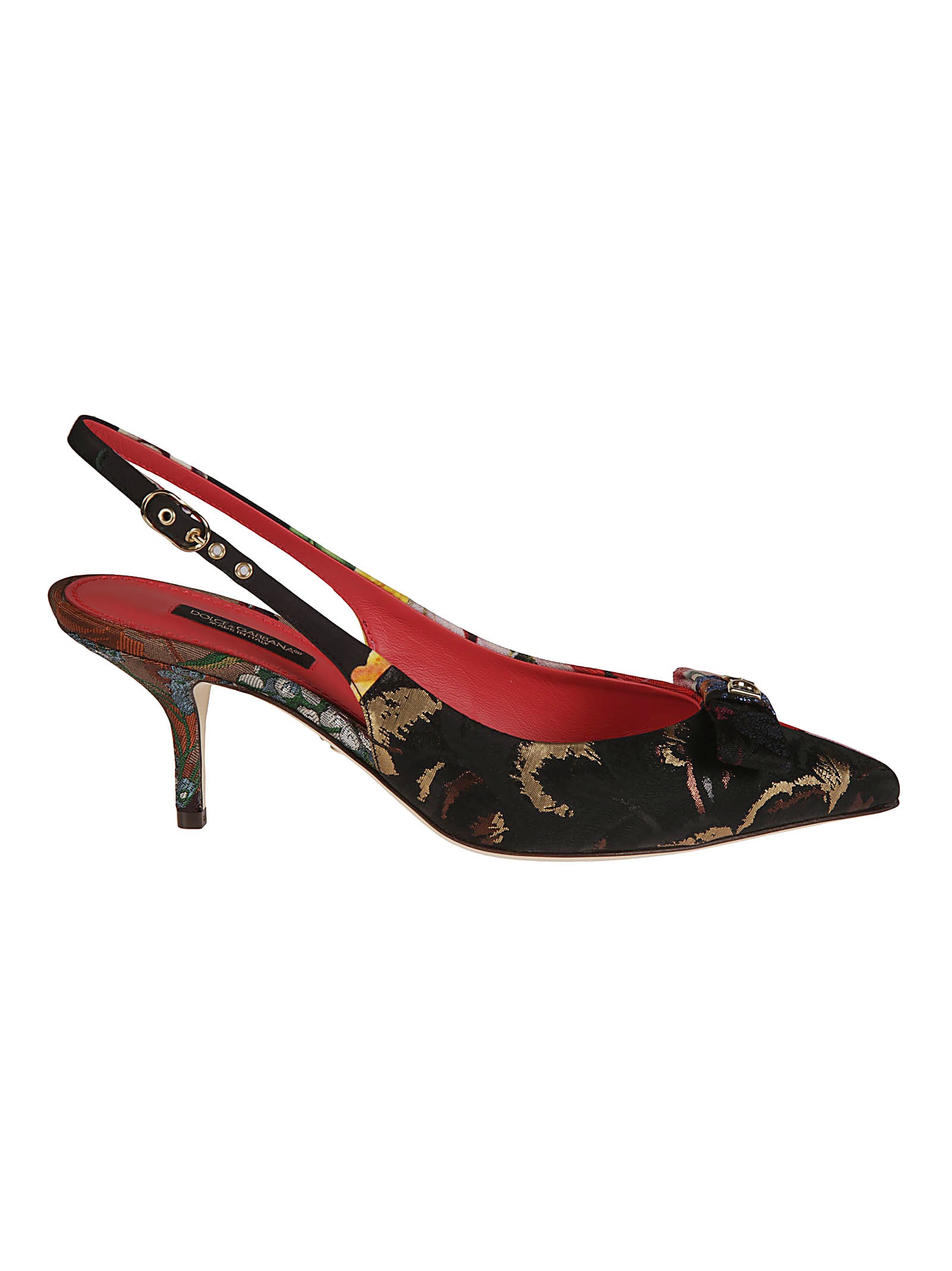Buy Dolce & Gabbana Buckle Sided Slingback Logo Pumps online, shop Dolce & Gabbana shoes with free shipping
