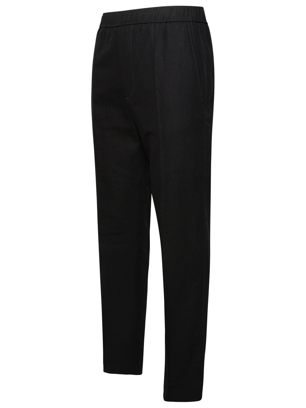 Shop Lanvin Mid-rise Tapered Cropped Trousers In Nero