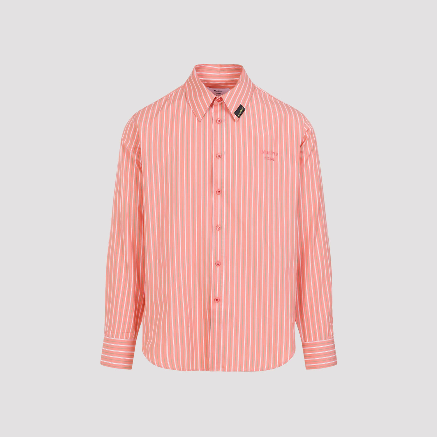 Shop Martine Rose Classic Shirt In Pnkgrs Pinkgreen Stripe