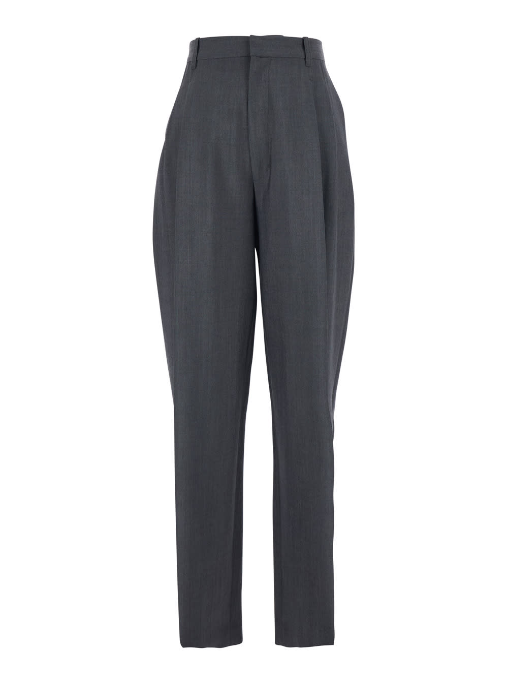 Phoebe Philo Grey Pants With Front Pences And Belt Loops In Wool Woman In Gray