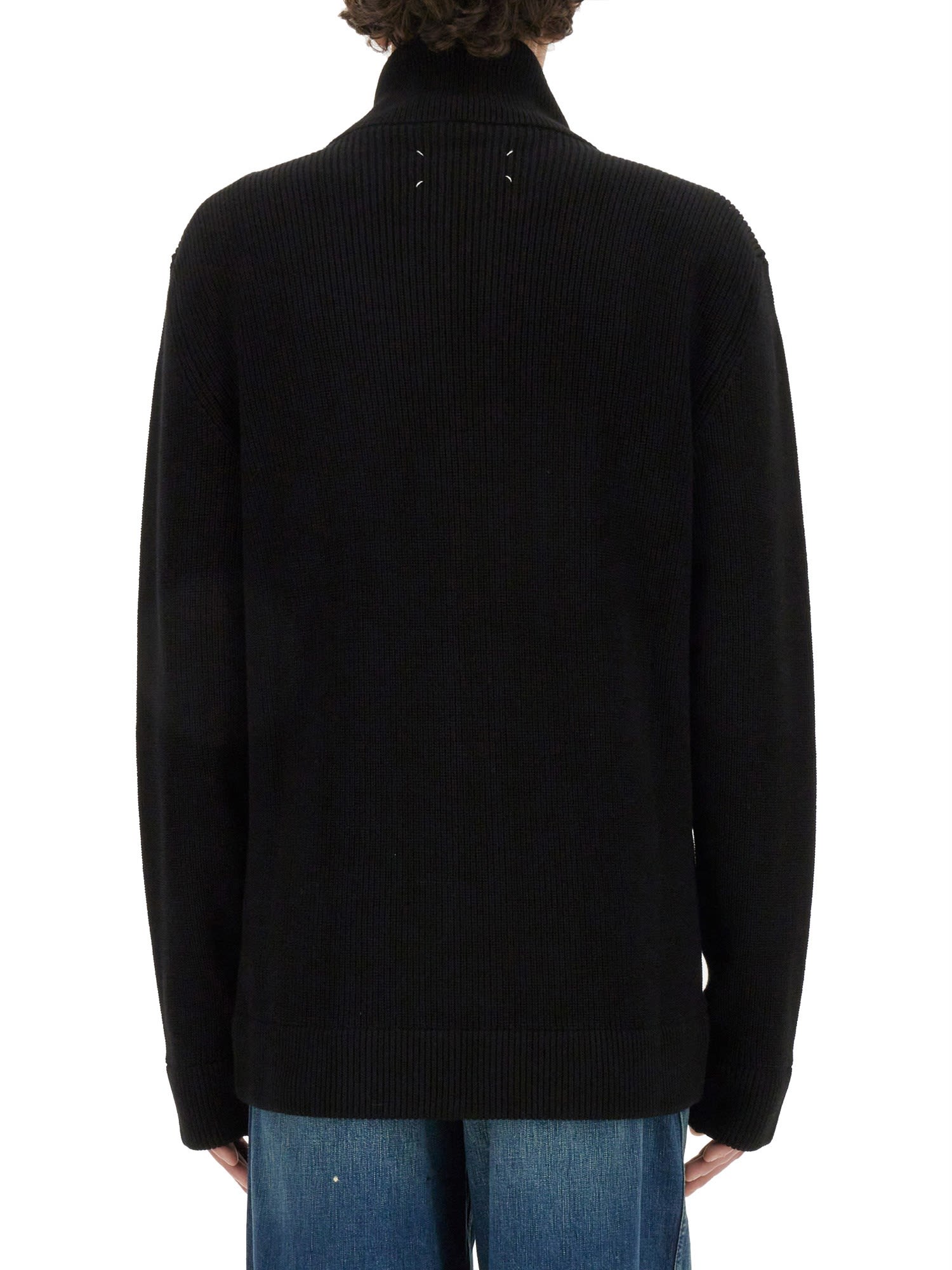 Shop Maison Margiela Zippered Cardigan In 900f