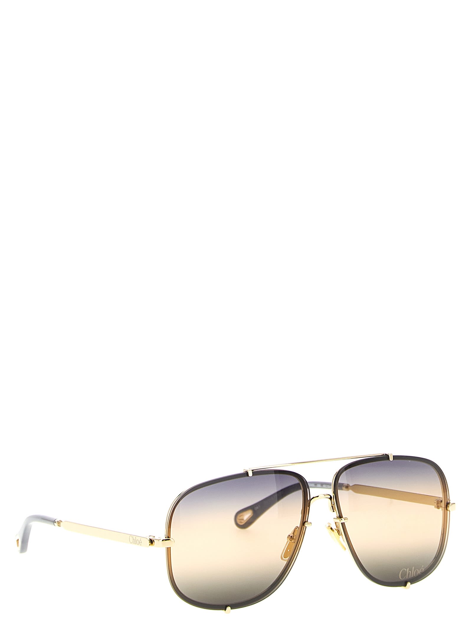 Chloé Square Frame Sunglasses Gradient Lenses In Multi
