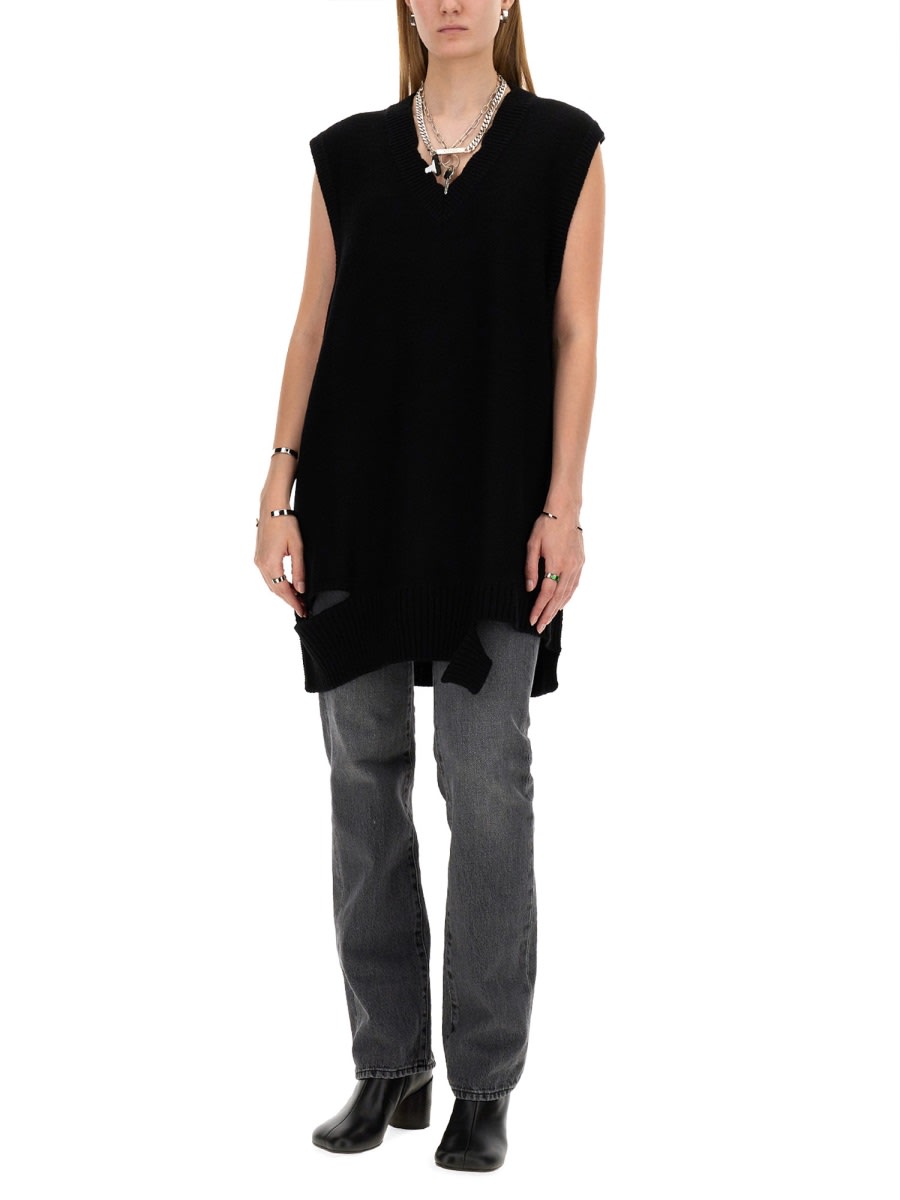 Shop Mm6 Maison Margiela Knit Dress In Black