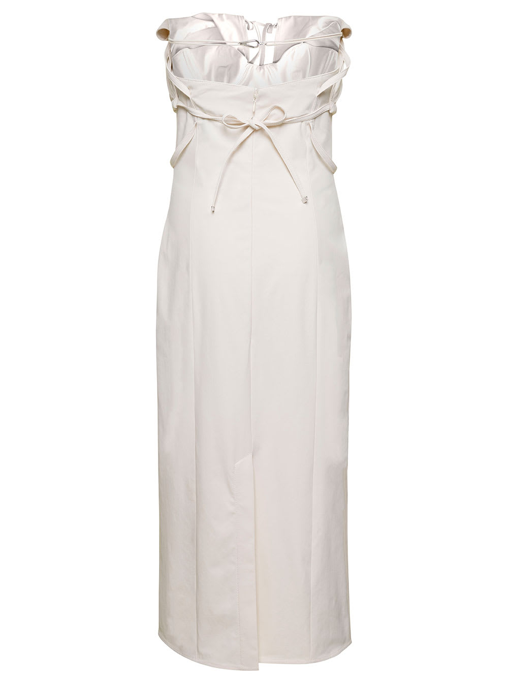 Shop Jacquemus La Robe Bikin Midi White Dress In Cotton Blend Woman