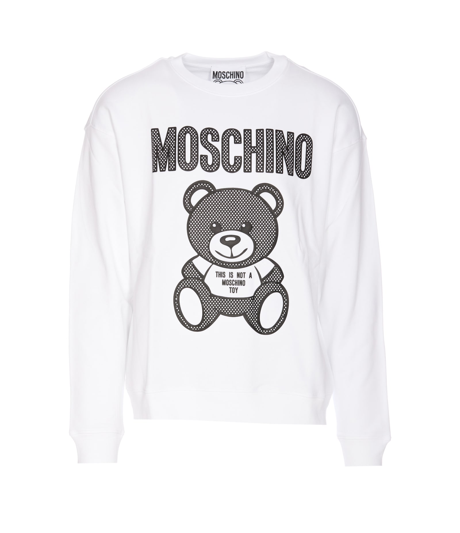 Shop Moschino Teddy Mesh Sweatshirt In White
