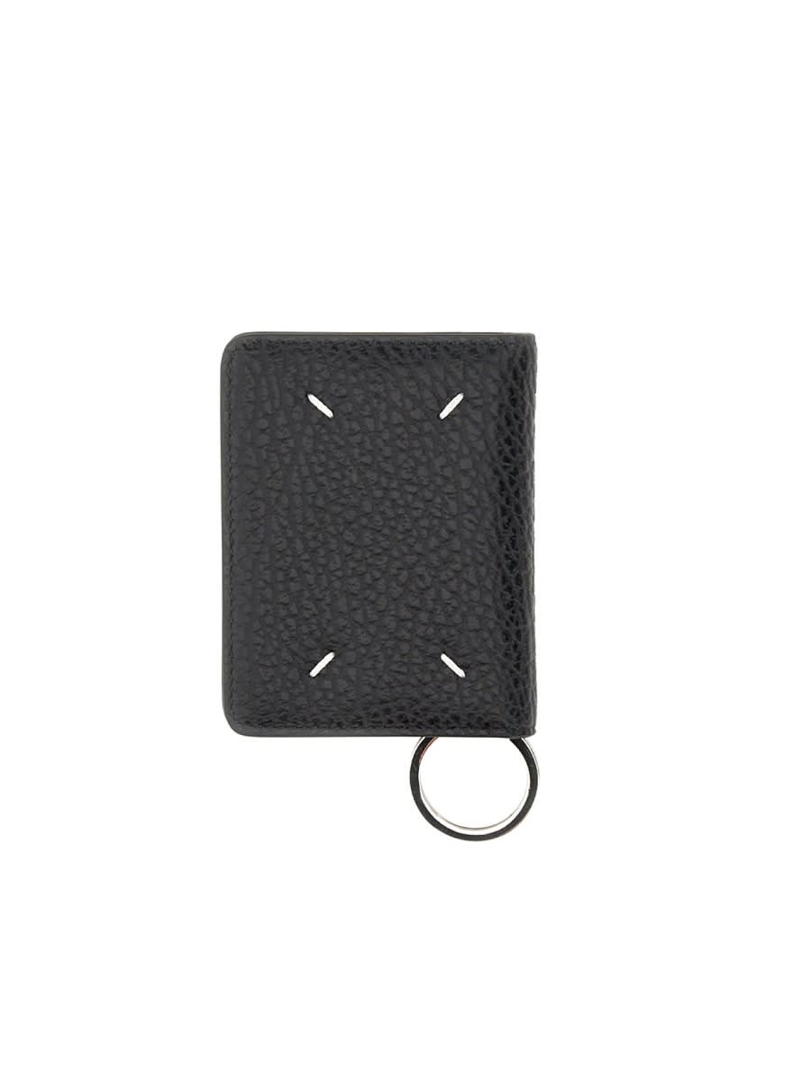 Shop Maison Margiela Bifold Wallet With Key Ring In Black