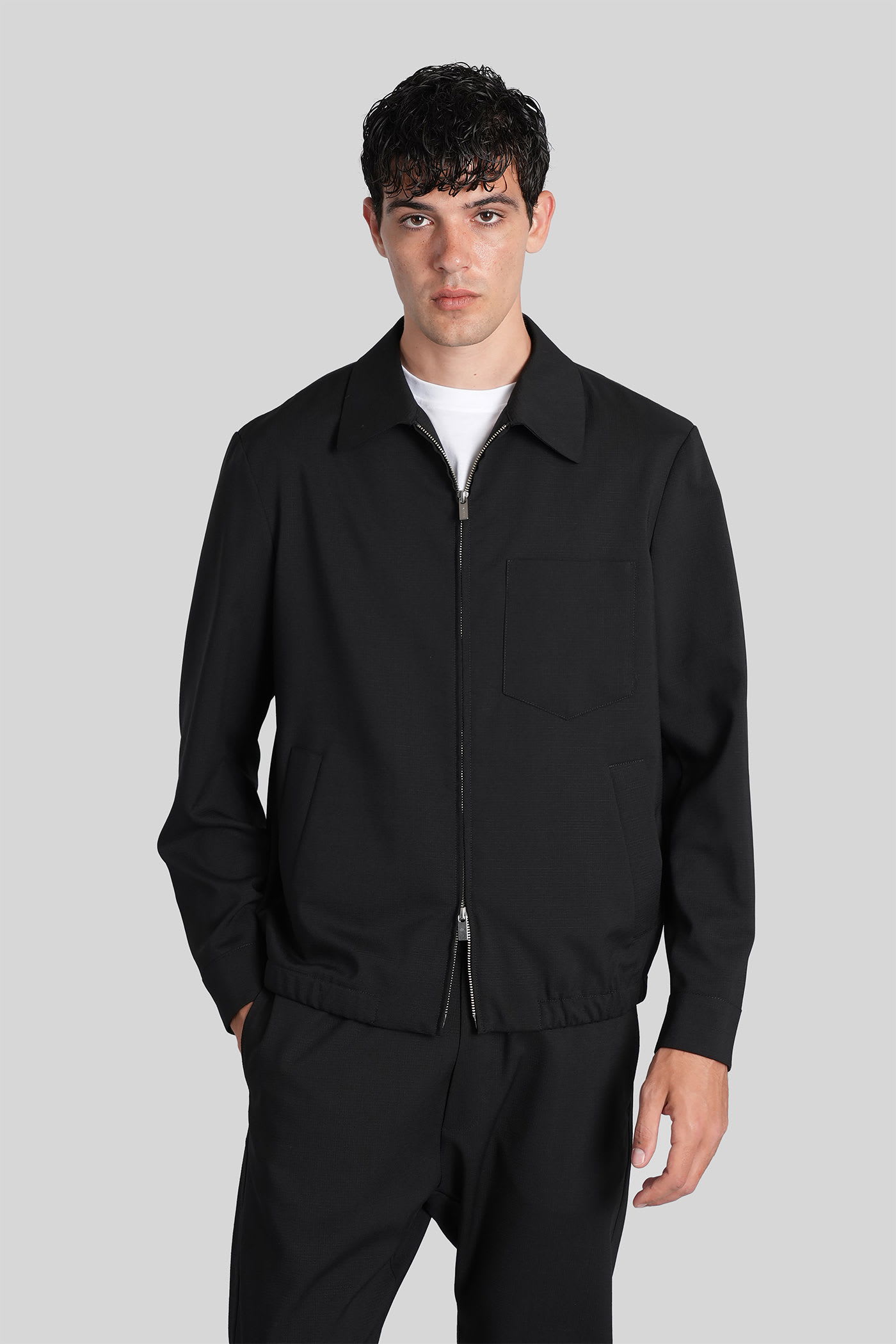 Barena Venezia Zaleto Casual Jacket In Black Wool In Black