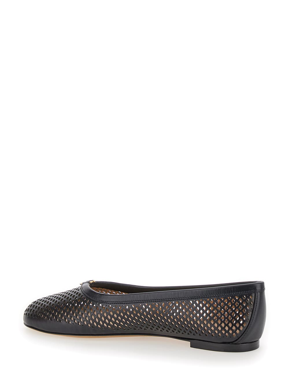 Shop Chloé Marcie Black Ballerinas With Logo In Leather Woman