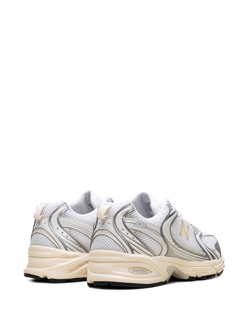 New Balance Mesh Rubber Sole Sneakers With Silver Accents In Silver
