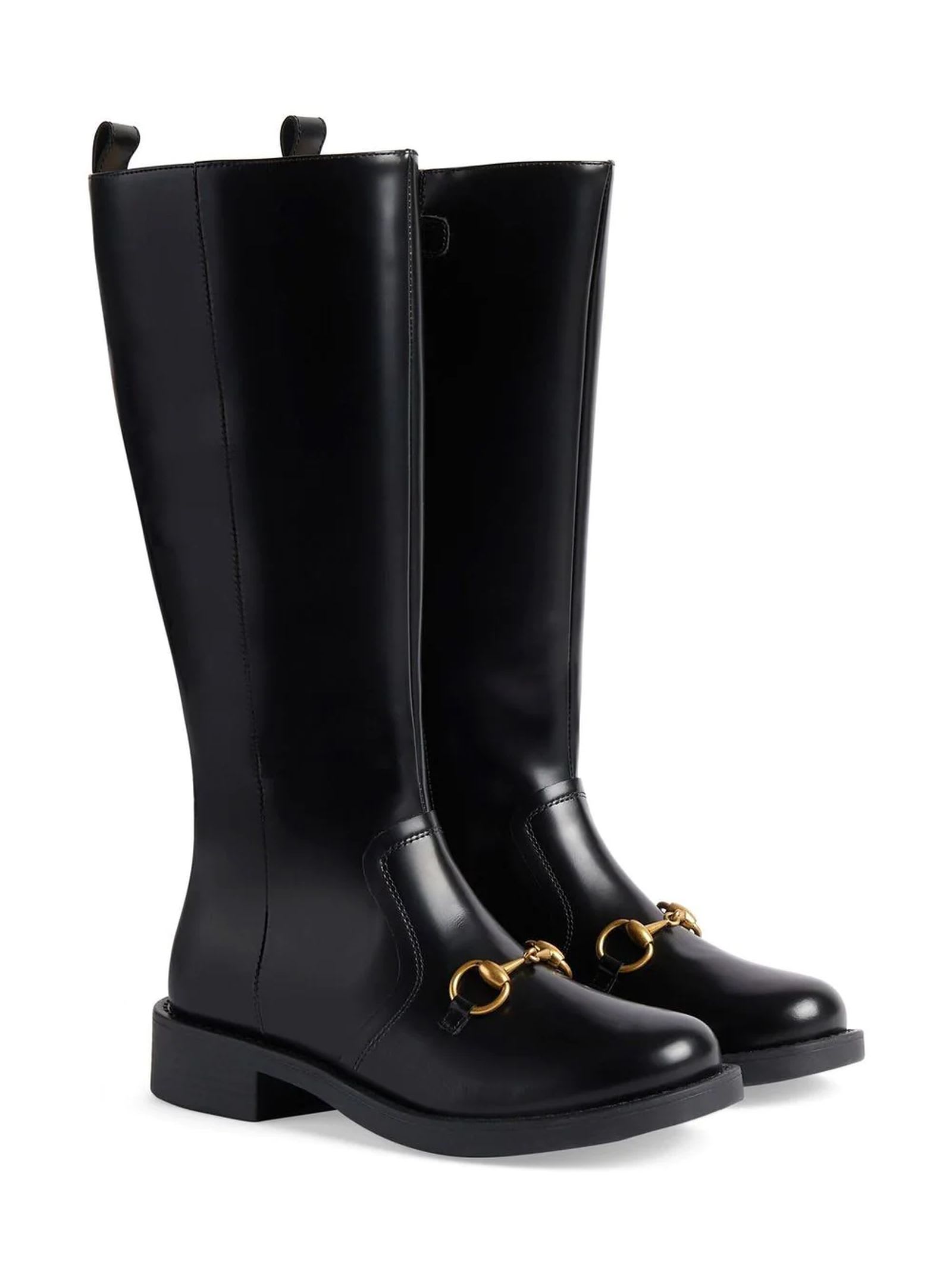 Gucci Black Leather Boots