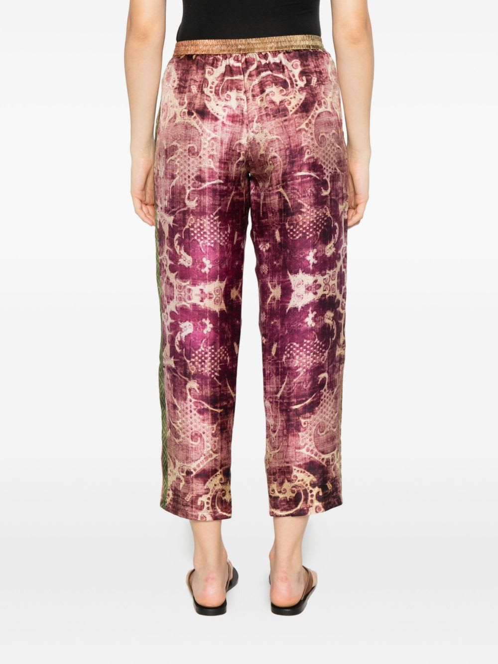 Pierre-louis Mascia Pierre Louis Mascia Printed Silk Trousers In Multi