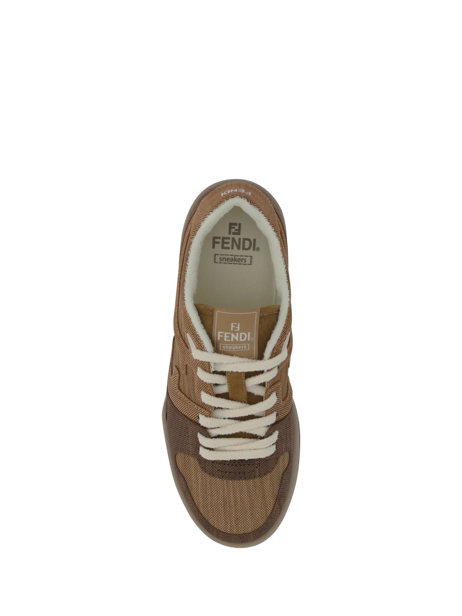 Shop Fendi Match Sneakers In Noce+faggio+quercia