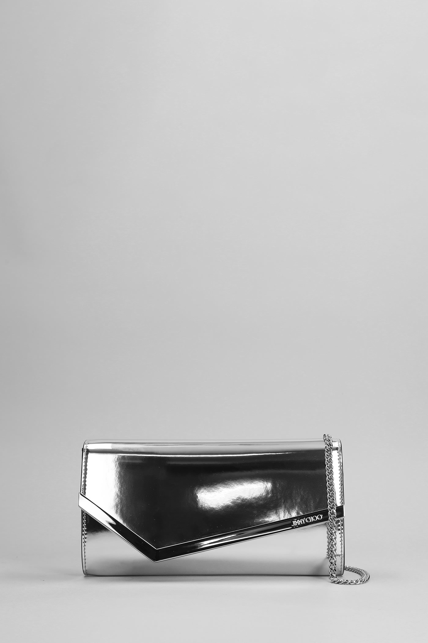 Emmie Clutch In Silver Leather