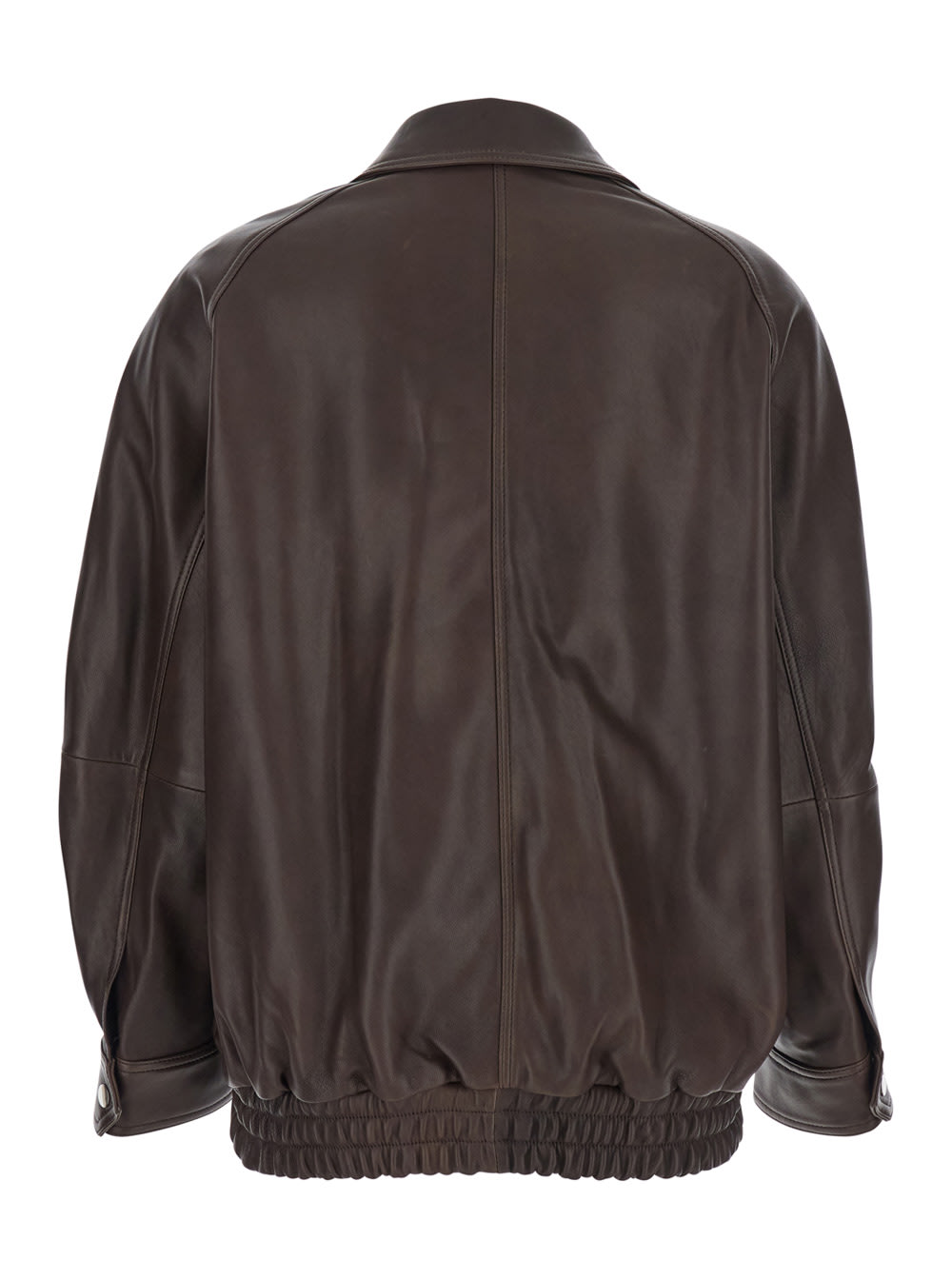 Nour Hammour Ariste Leather Jacket In Brown