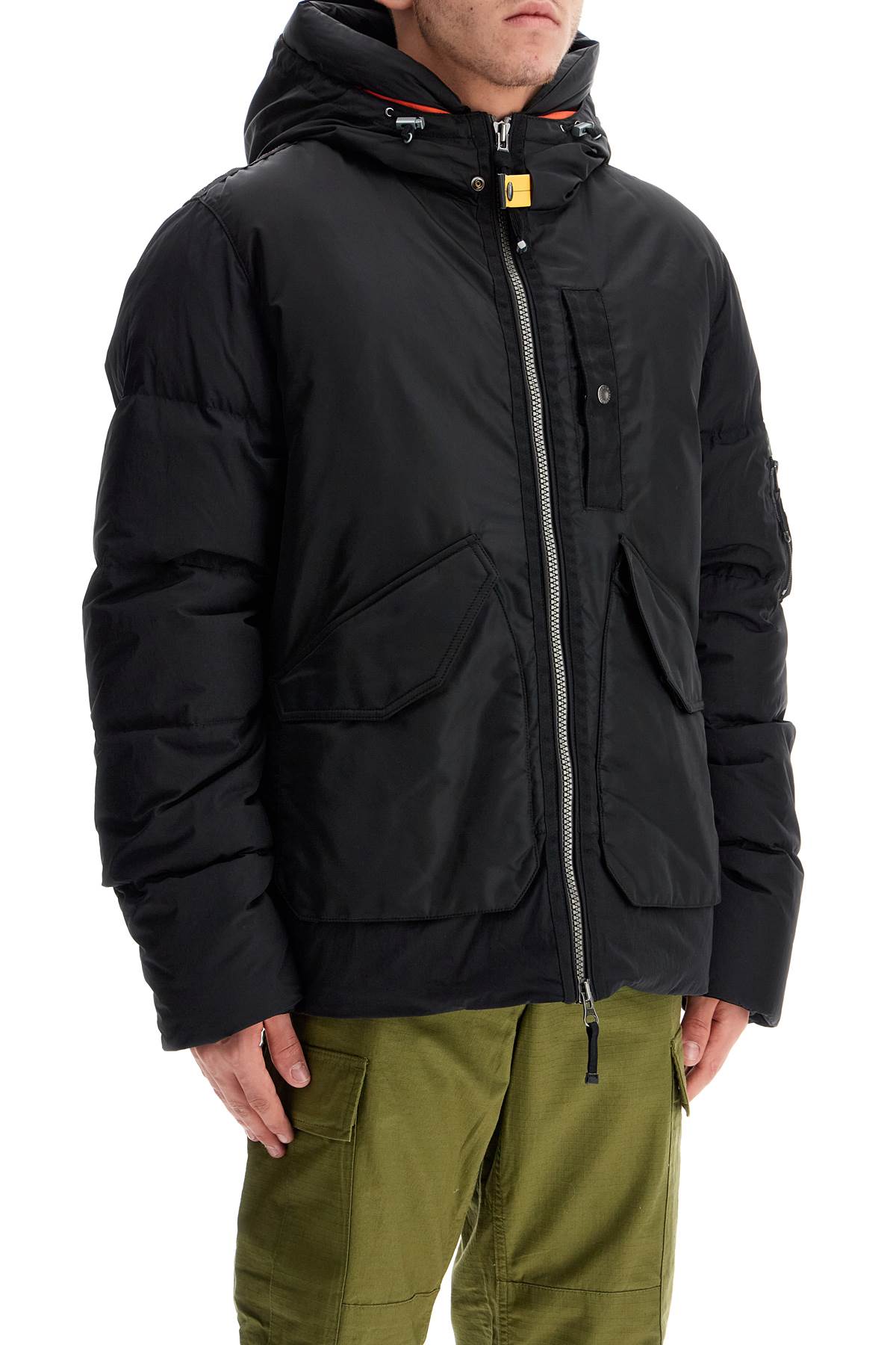 Shop Parajumpers Short Vantage Down Jacket In Black (black)