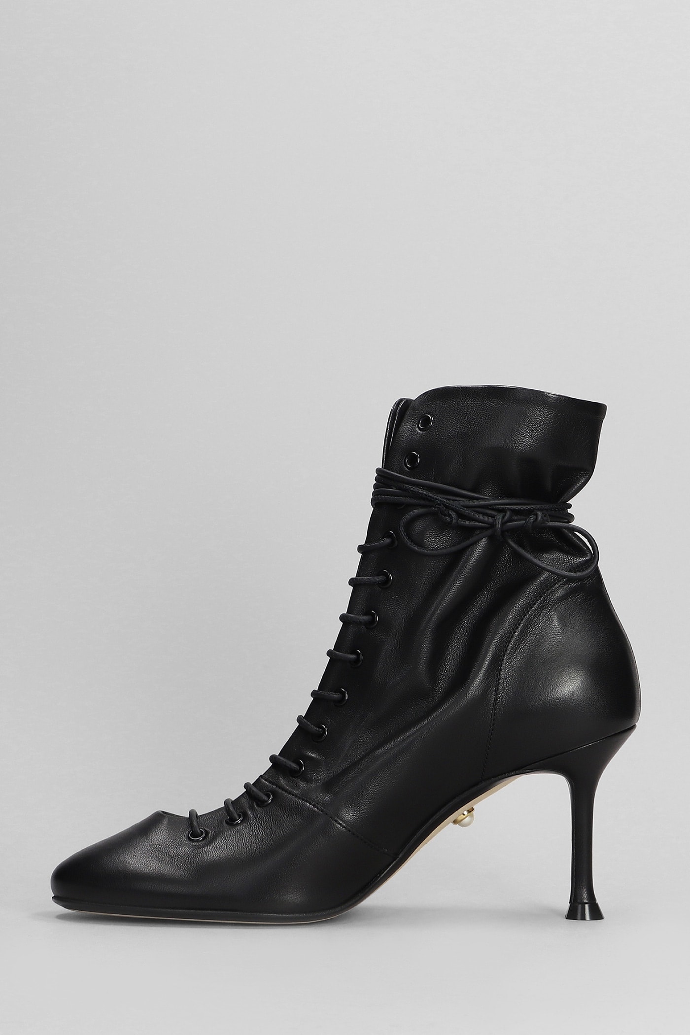 Shop Alevì Love 75 High Heels Ankle Boots In Black Leather