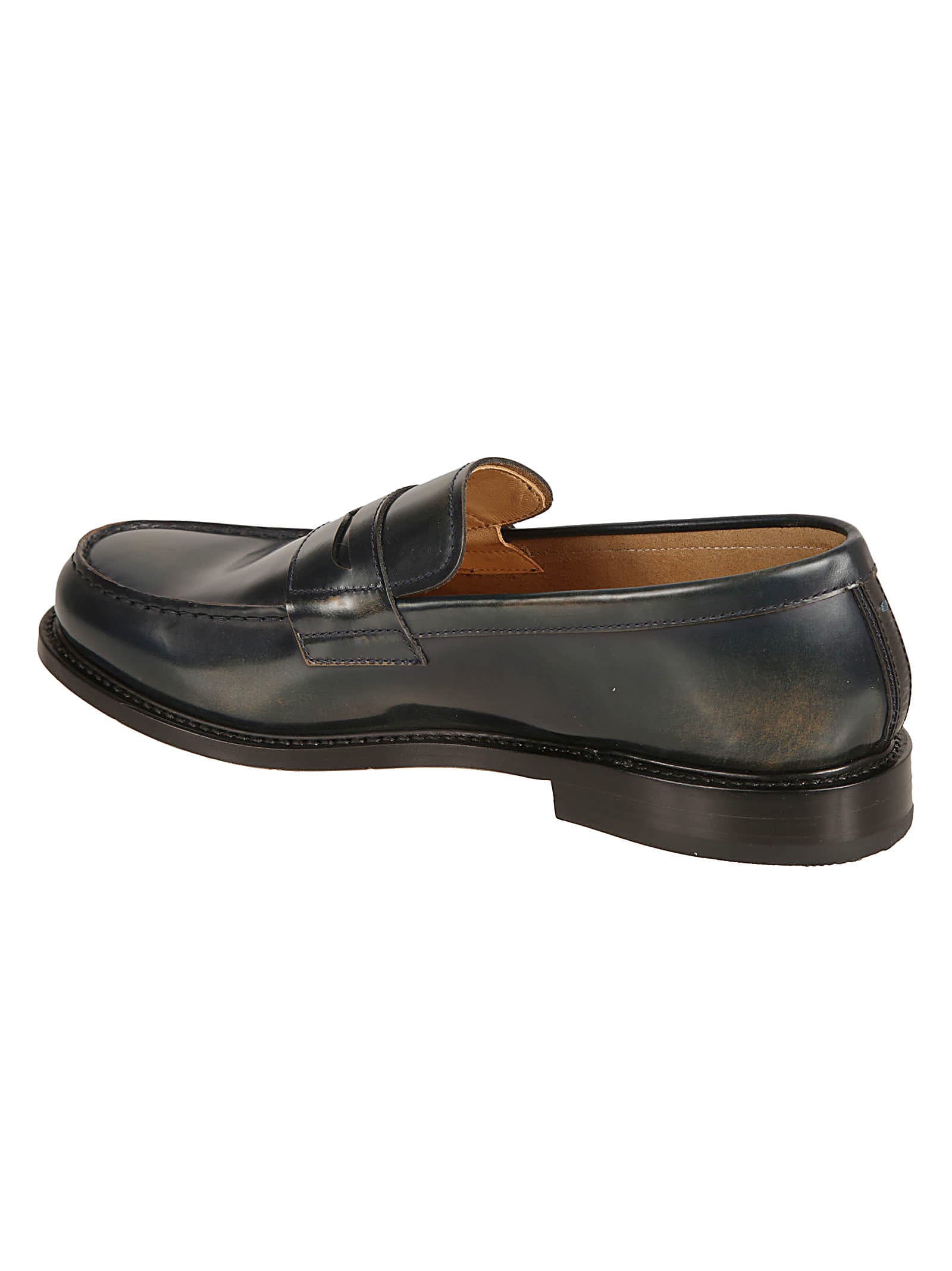 Shop Premiata Vintage Effect Loafers In Natural Blue