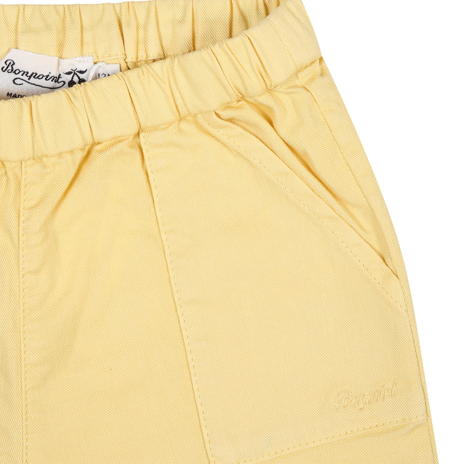 Shop Bonpoint Yellow Trousers For Baby Boy With Logo