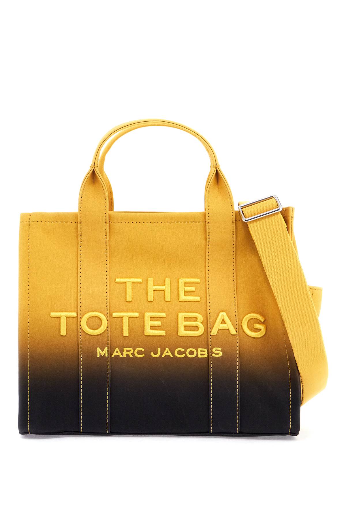 Shop Marc Jacobs The Ombre Canvas Medium Tote Bag In Black/citrine (yellow)