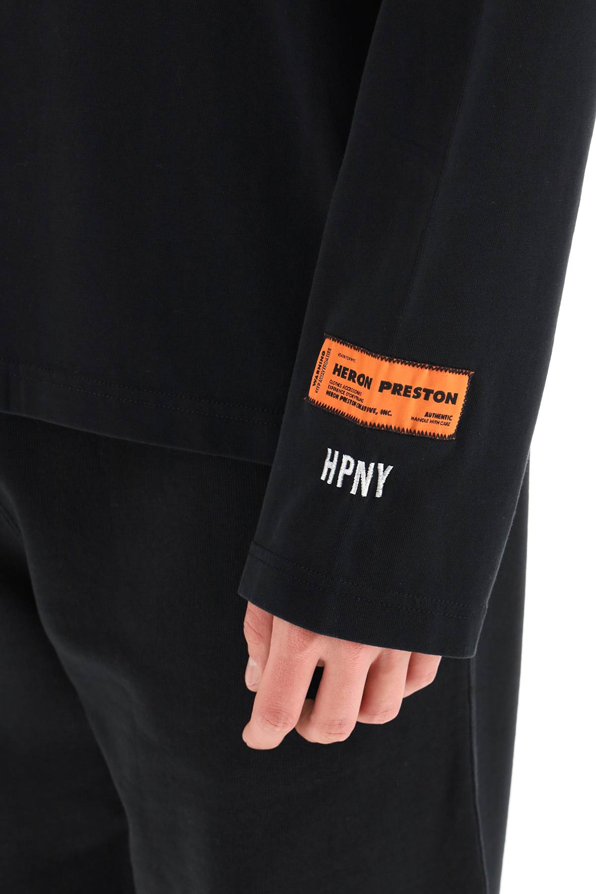 Shop Heron Preston Hpny Embroidered Long Sleeve T-shirt In Black