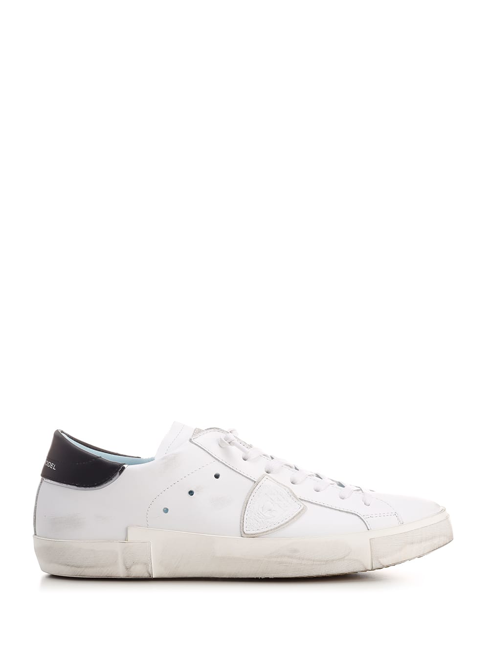 White prsx Leather Sneakers With Black Heel Tab