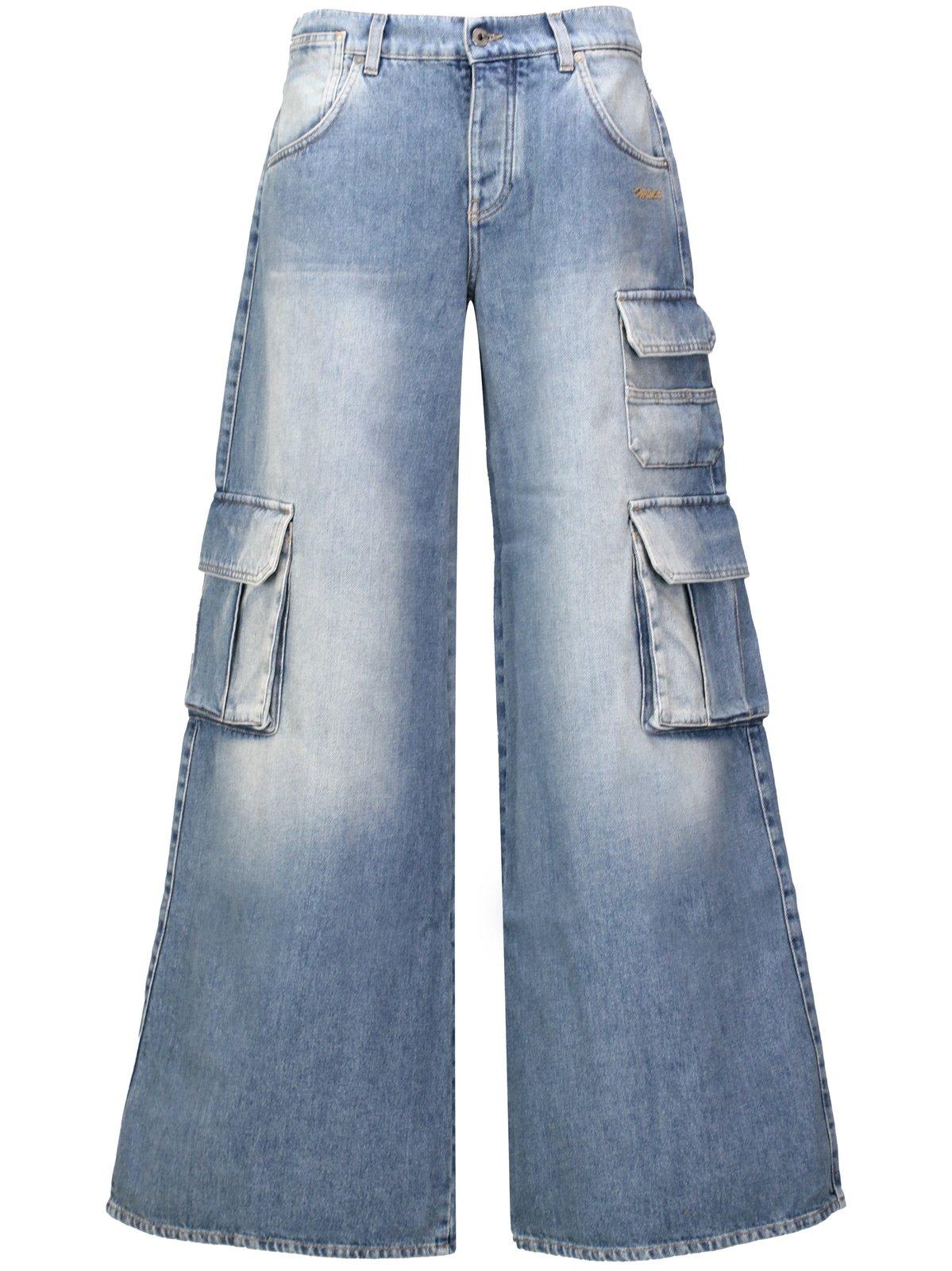 Logo Patch Wide Leg Jeans