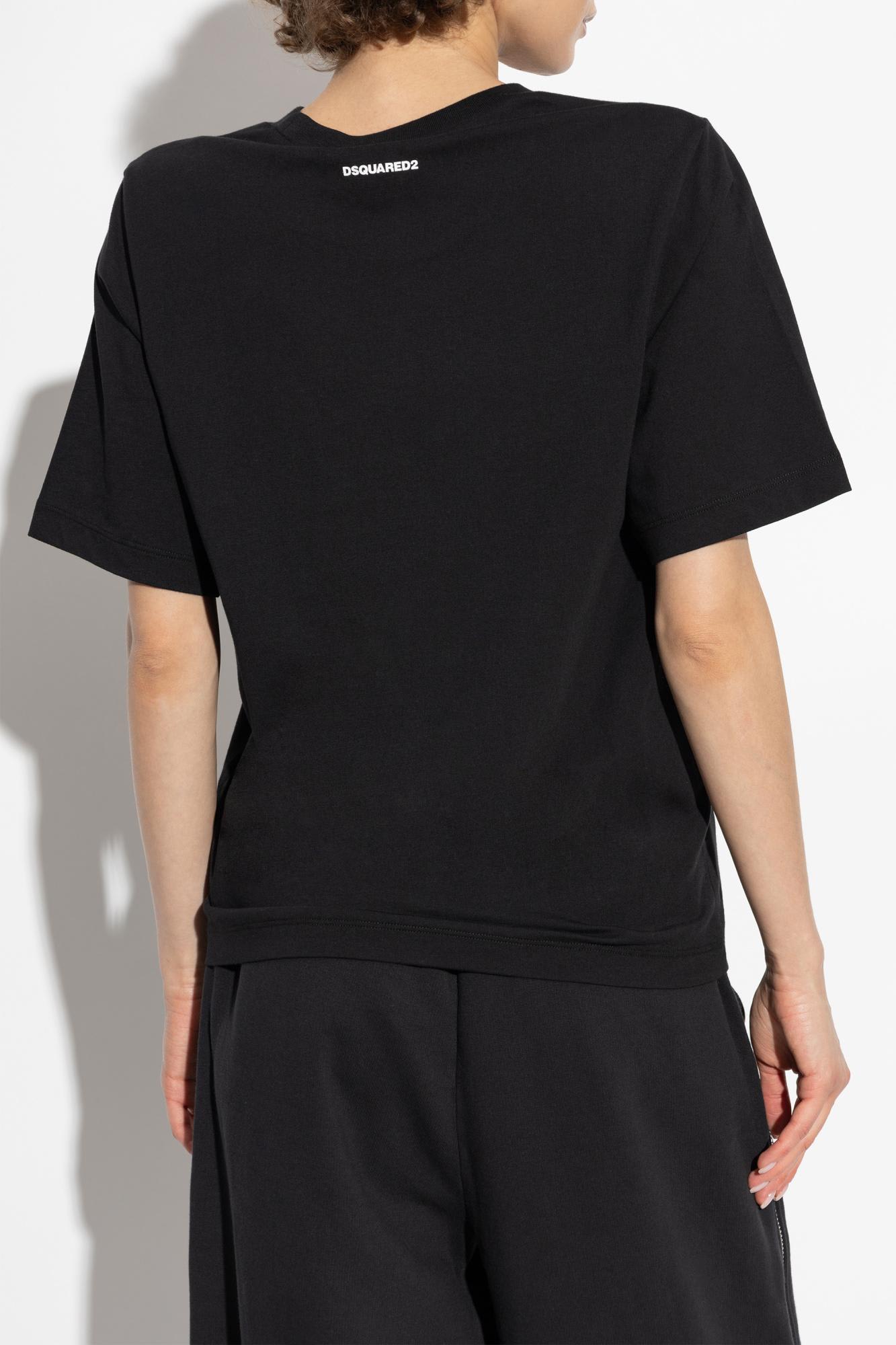 Shop Dsquared2 T-shirt With Appliqué In Black