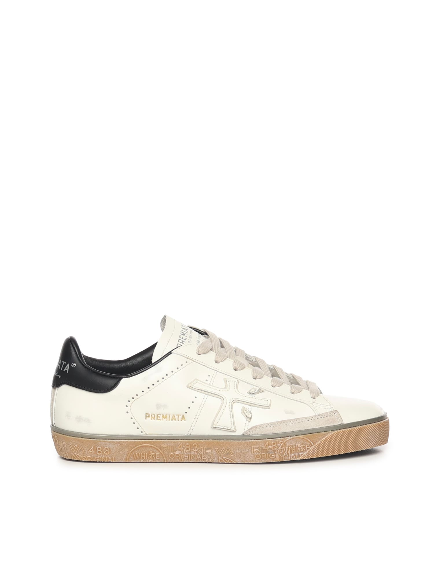 Premiata Perforated-detail Leather Sneakers In Multi