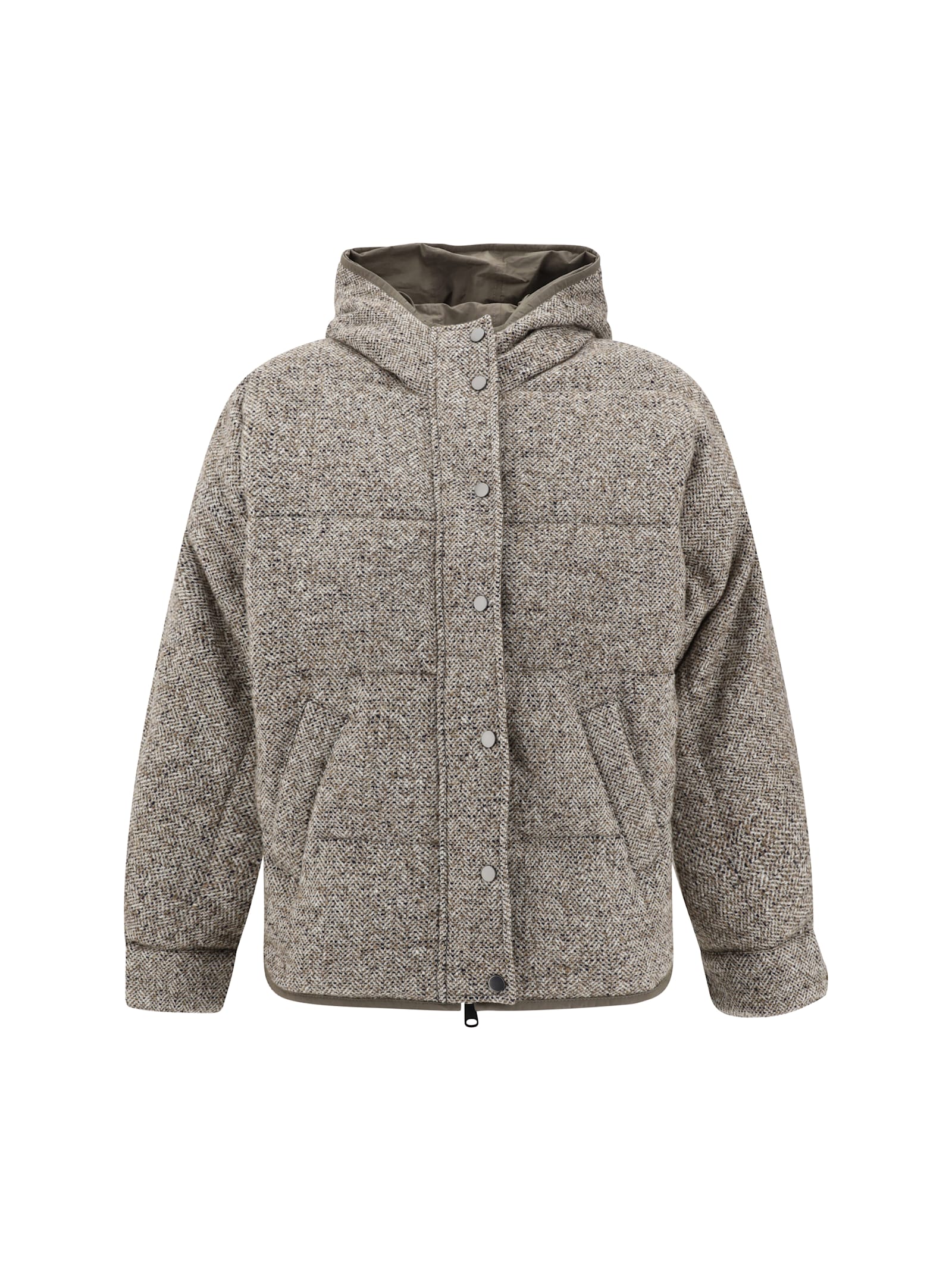 Brunello Cucinelli Reversible Down Jacket In Brown
