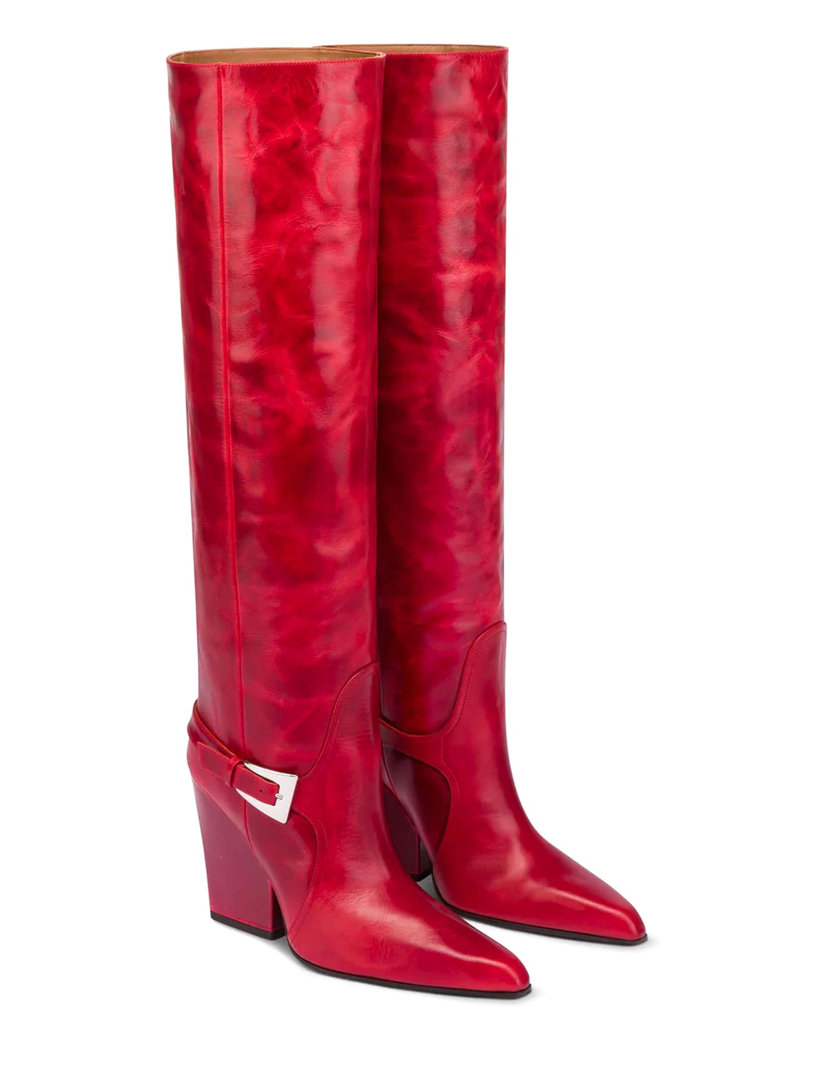 Shop Paris Texas Jane Buckle Boot In Red