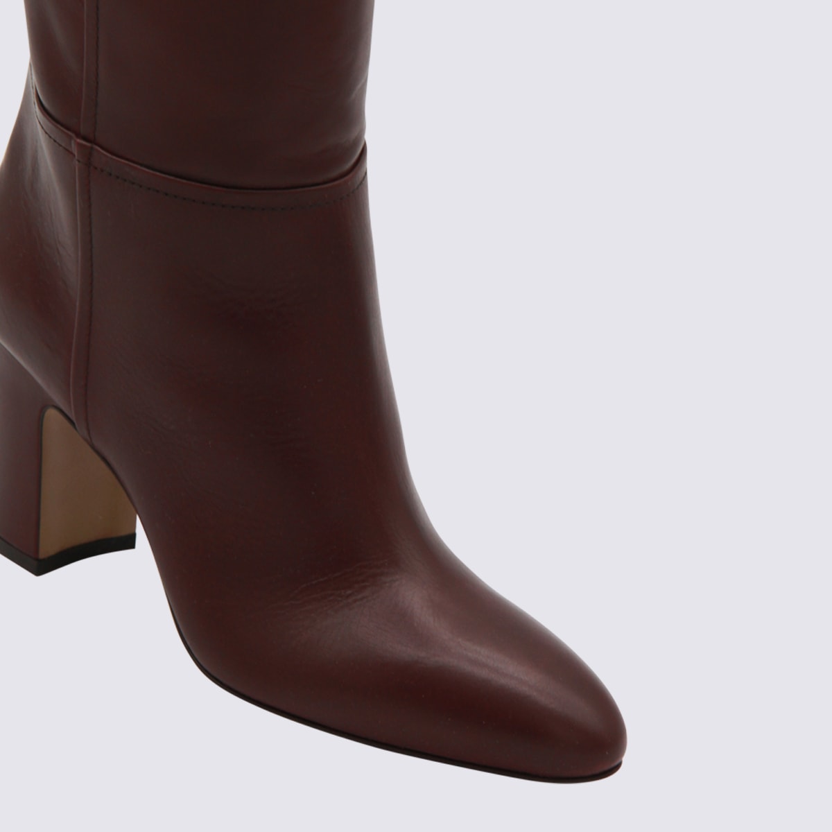 Paris Texas 70mm Leather Block-heel Boots In Burgundy